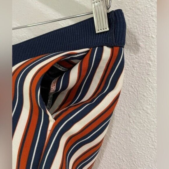 Zara High Rise Wide Leg Mod 70’s Crop Pants Striped Pockets Hippie Vintage - Picture 3 of 6